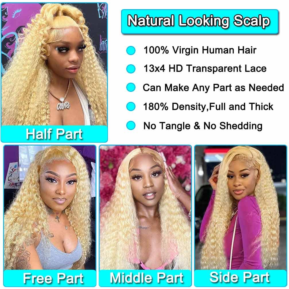 Perruque Synthétique Mi-Longue Blonde Très Clair - Bonnet Large - Raie Libre