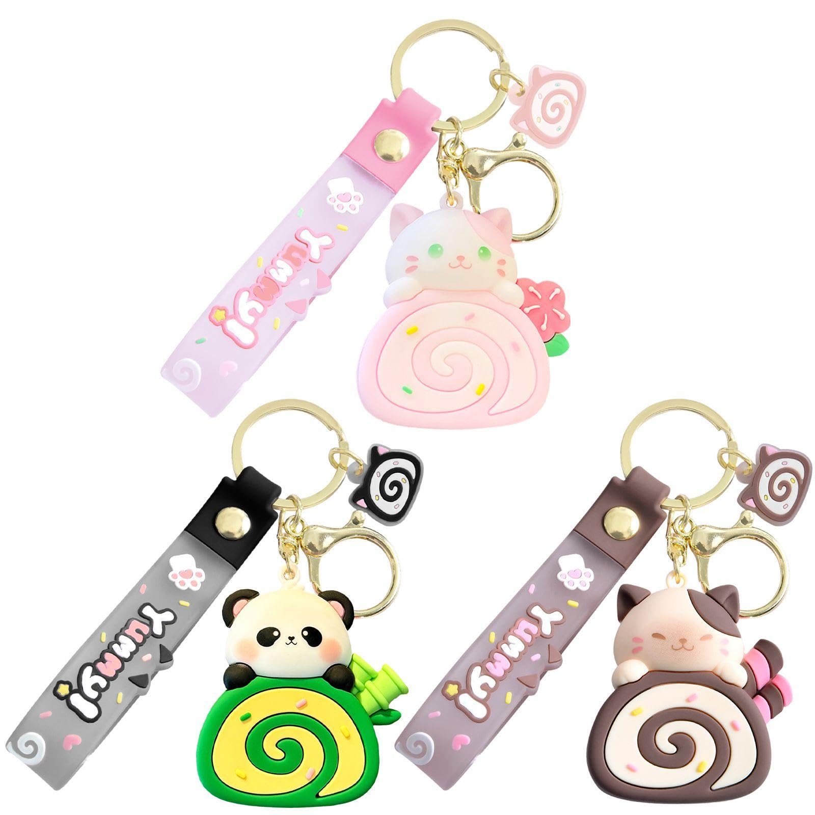 EOWVISN 3 Cartoon Animal Pendants, Creative Cute Pendants, Interesting Pendant, Seasoning, Back Packaging Accessories.