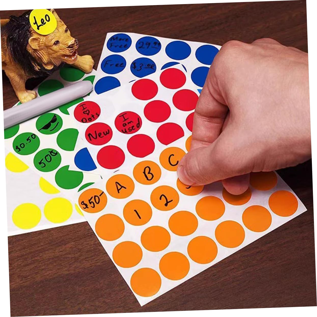 Homoyoyo 5 Set Adesivi A Punti Colorati Punto Etichette Adesive Circolari Autoadesivo Etichette Circolari Adesivi Del Diario Rotondi Piccoli Del Cerchio Carta 50 Fogli*5