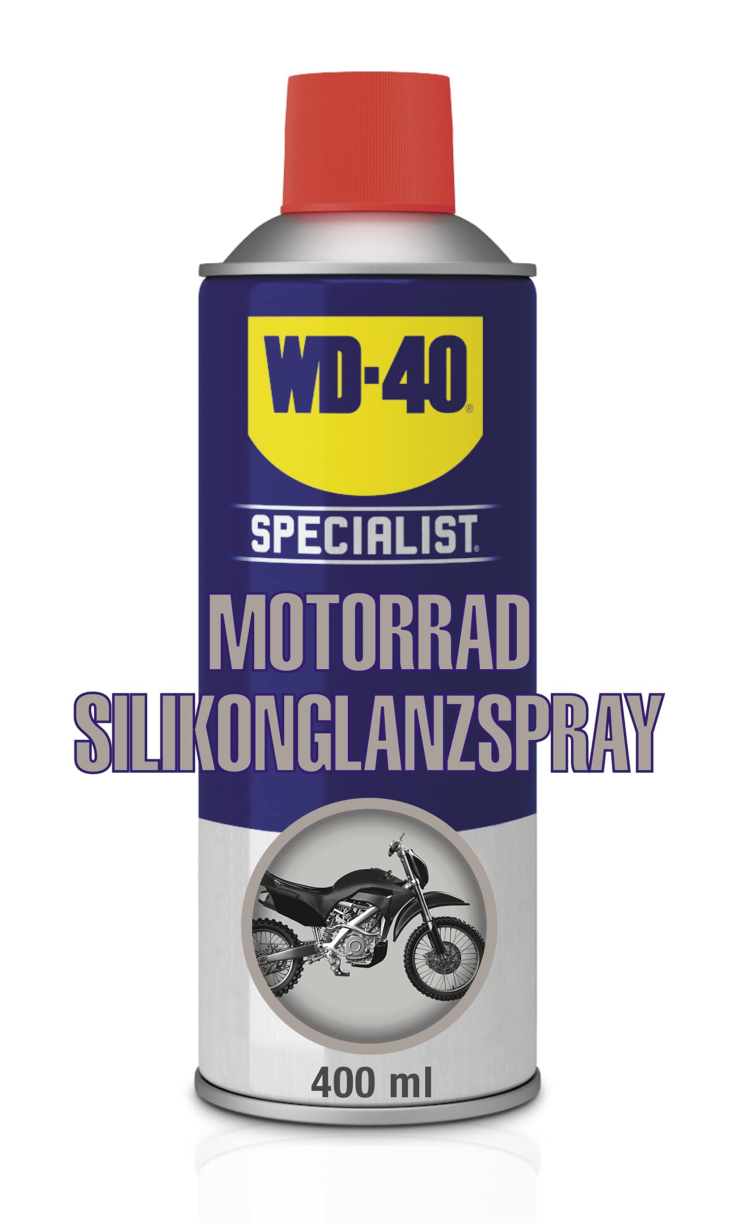 WD-40 Specialist Aerosol de silicona para motocicleta 400 ml | Spray de brillo para motocicleta | Limpiador WD40 | Spray de silicona para motocicleta