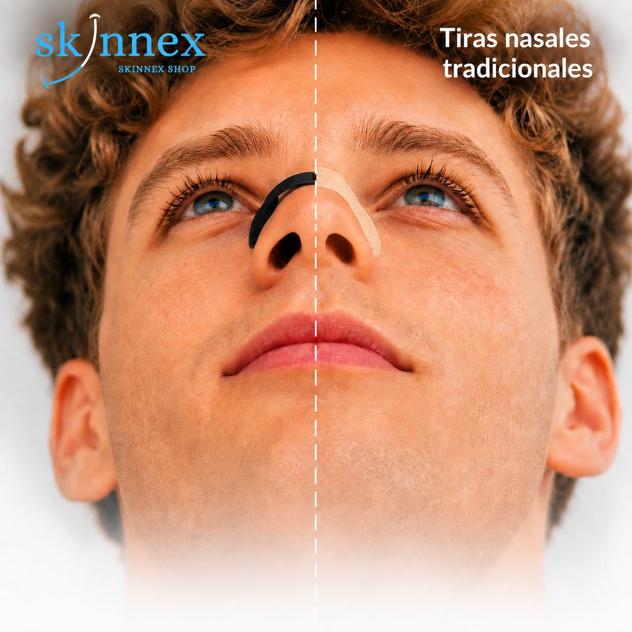 Tiras nasales magnéticas dormir - SKINNEX - respirador nasal magnético reutilizable con bandas magnéticas respiratorias para deporte running descanso flujo aire - 4 bandas + 70 parches + Aplicador