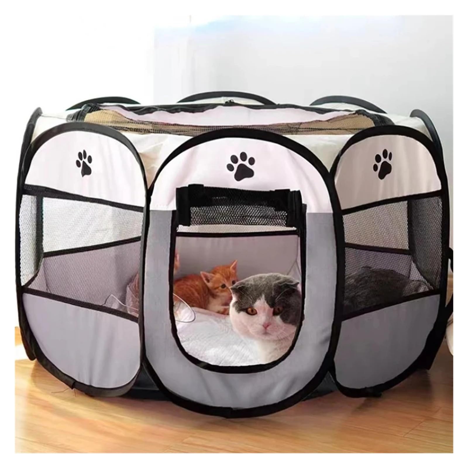 Tentpour animaux de compagnie Tente for animaux de compagnie pliable et portable, chenil octogonal, abri for chiots, facile à utiliser, extérieur, opération facile, grandes cages for chiens et chats(W