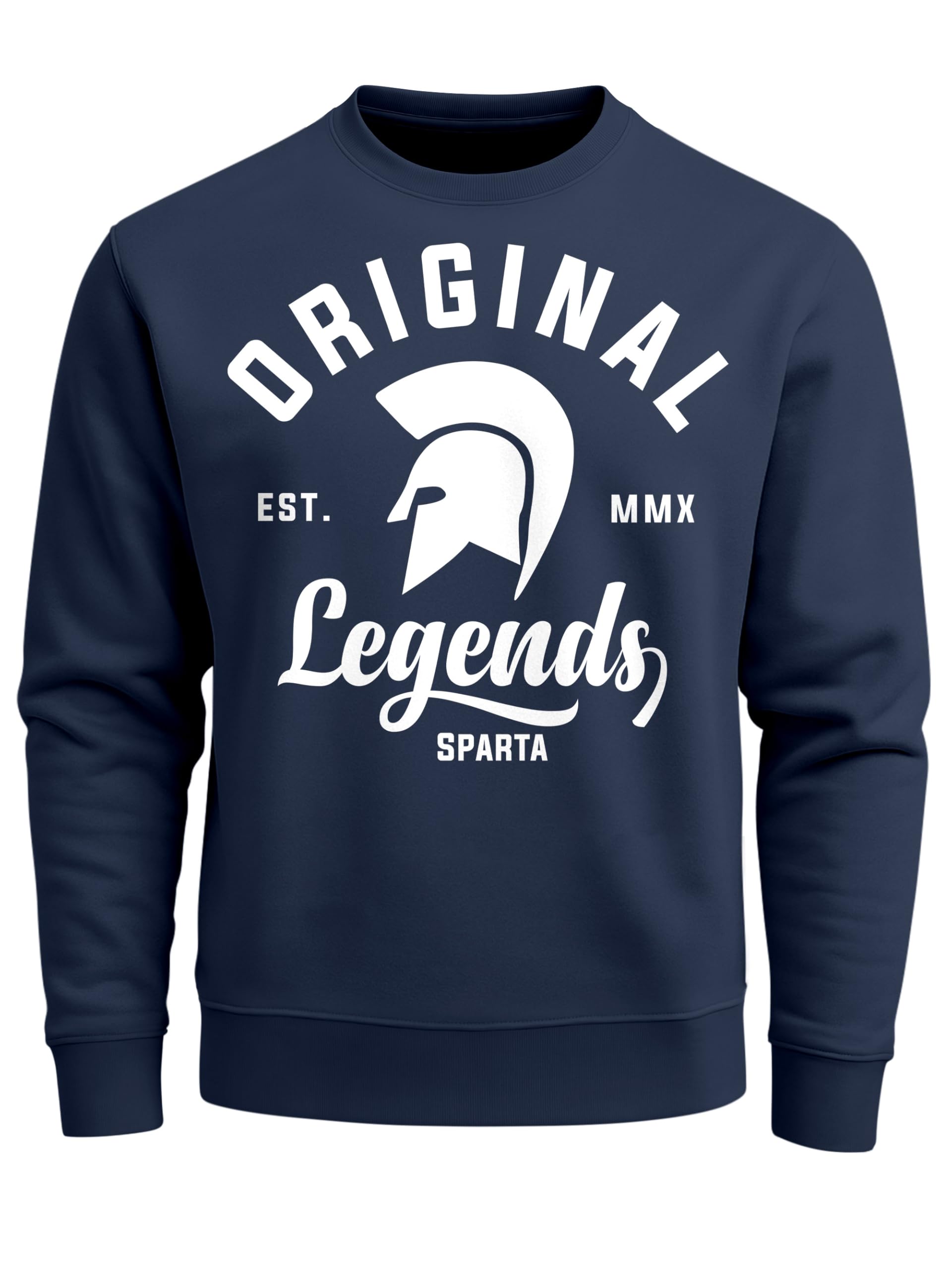 Neverless - Felpa da uomo originale Legends Gladiator Sparta, girocollo Originale Navy XXL