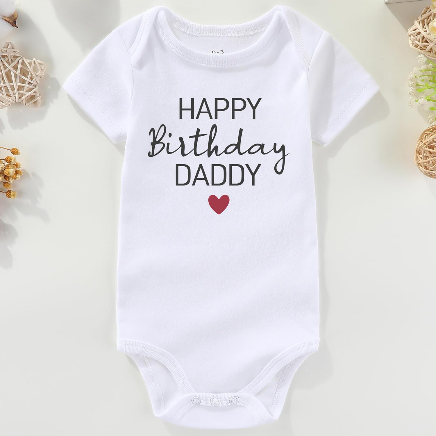 Happy Birthday Daddy Baby Outfit Daddys Boy Baby Clothes Dad Baby Girl Clothes Baby Bodysuits White - Image 2
