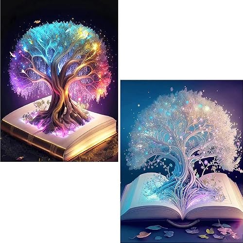 VeGuude Kits de pintura de diamantes para adultos, paquete de 2 unidades de árbol de la sabiduría DIY 5D, kits de arte de diamantes de perforación disponible en Yaxa Venezuela