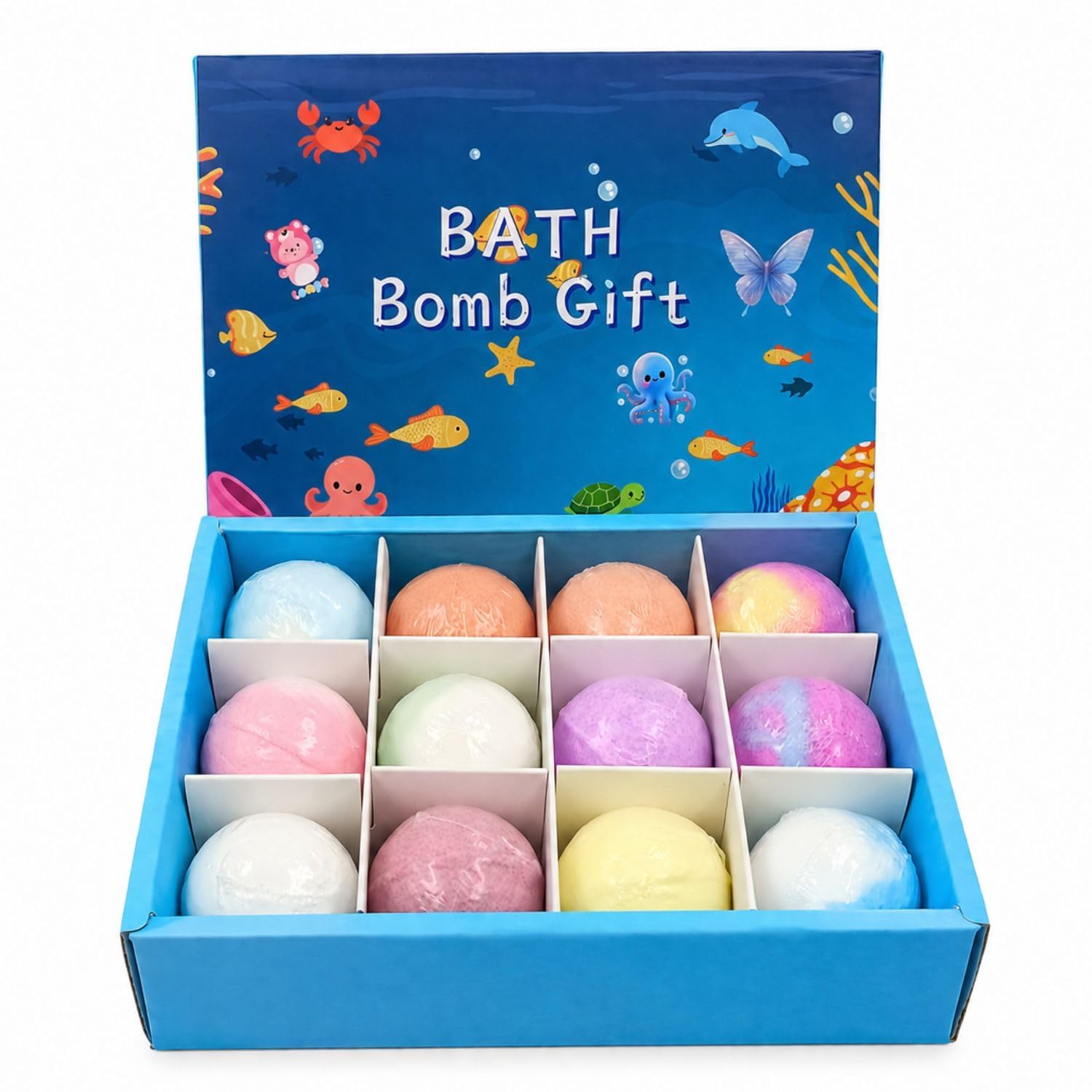 Bath Bomb Gift Set, 12 Pcs Colorful Bath Bombs for Bubble Bath, Handmade Bath Fizzers Gift Box for Women, Men, Kids, Spa Bath Accessories, Birthday, Anniversary & Festive Gift-image-34