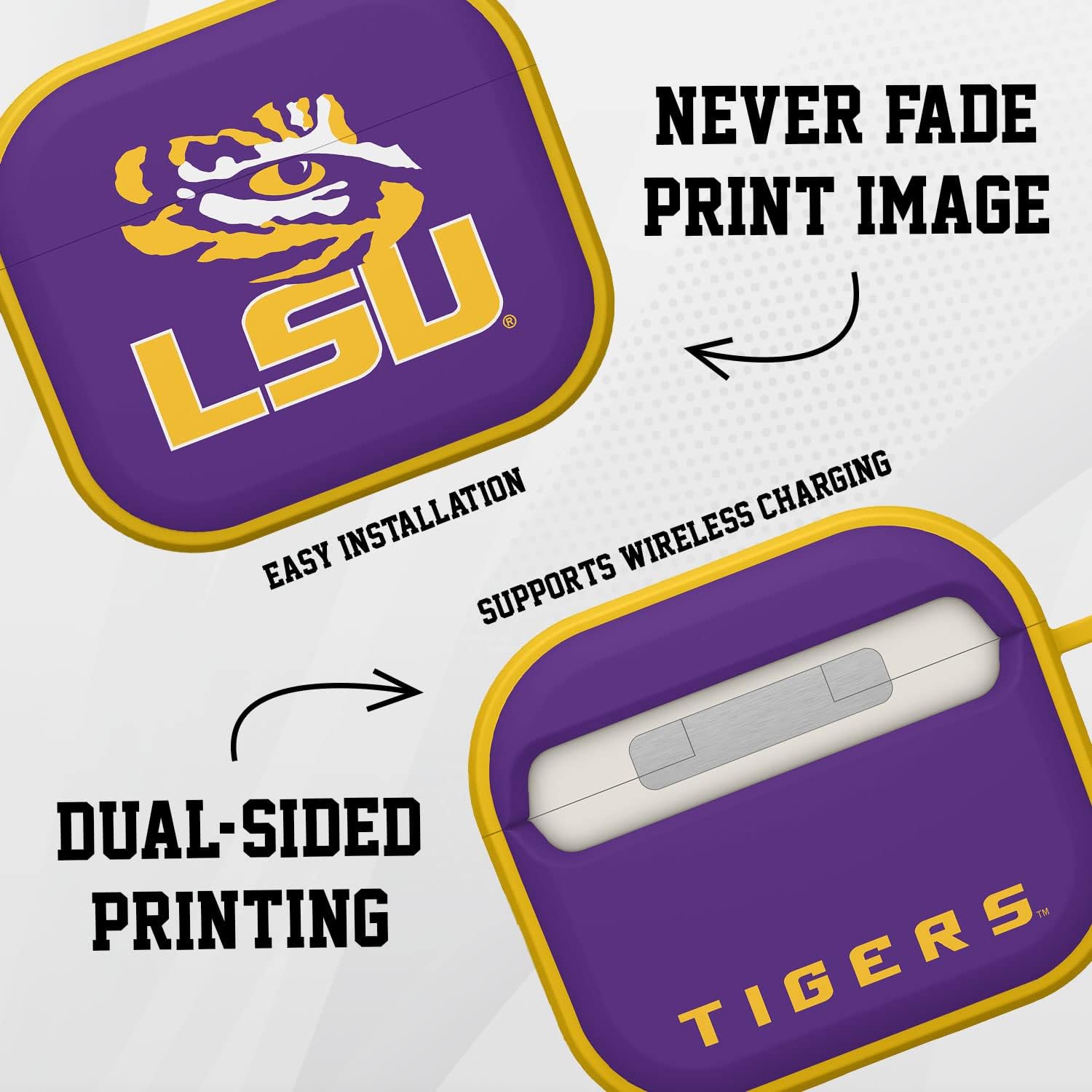 Affinity Bands LSU Tigers HDX Case Cover Compatible with Apple AirPods Gen 3 (Classic)