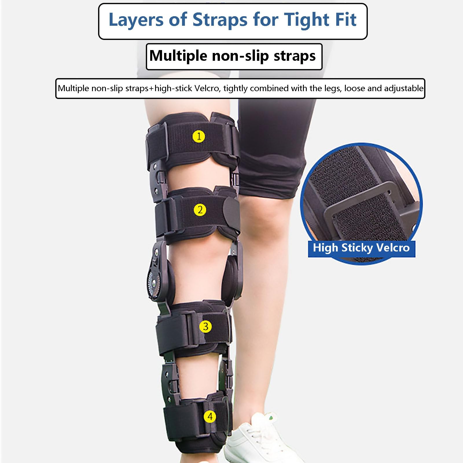 HAILM Ortesis de Rodilla Regulable con Estabilizadores Laterales, Tejido Transpirable y Aleación Aluminio, para Dolor Rodilla Lágrima Menisco ACL MCL, para Hombres y Mujeres, Negro