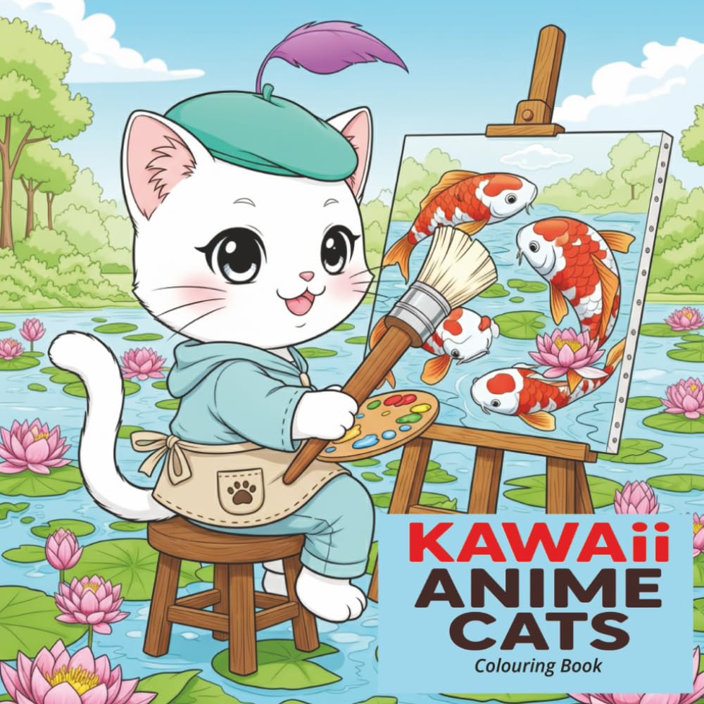 Kawaii Anime Cats Coloring Book: Cute Japanese-style cats to color – relaxing fun for kids, teens, and adults (The Relax & Create Colouring Collection)