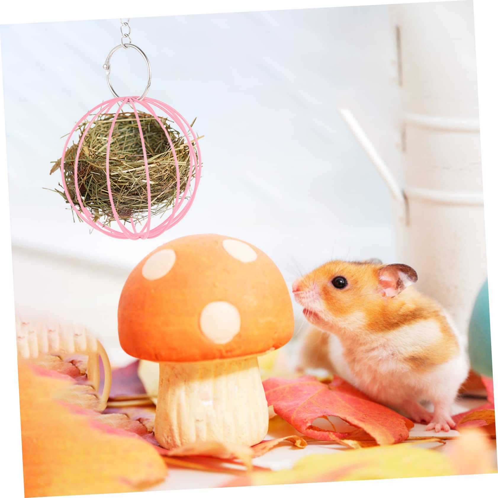 VANZACK 10piezas Pelota De Alimentación para Conejos y Pequeños Roedores De Comedero Colgante para Hámsters Chinchillas y Otros Animales Pequeños Material De Resistente y Estructura