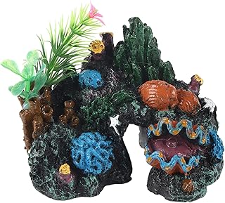 plplaaobo Coral de resina, coral colorido de resina artificial, vários ornamentos de resina decoração de caverna para ornamento de aquário de aquário marinho