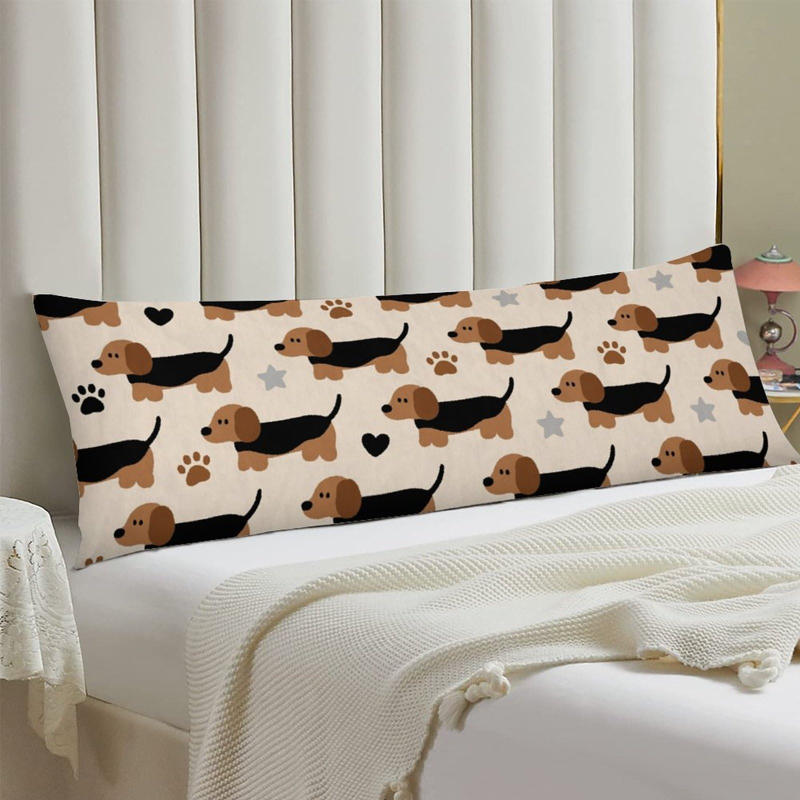Body Pillow Cover 20x54 Long Pillow Case with Invisible Zipper Breathable Microfiber Dog Pillowcase Soft Cozy Protector for Bedroom Couch Sofa Bed Home Decor All Seasons