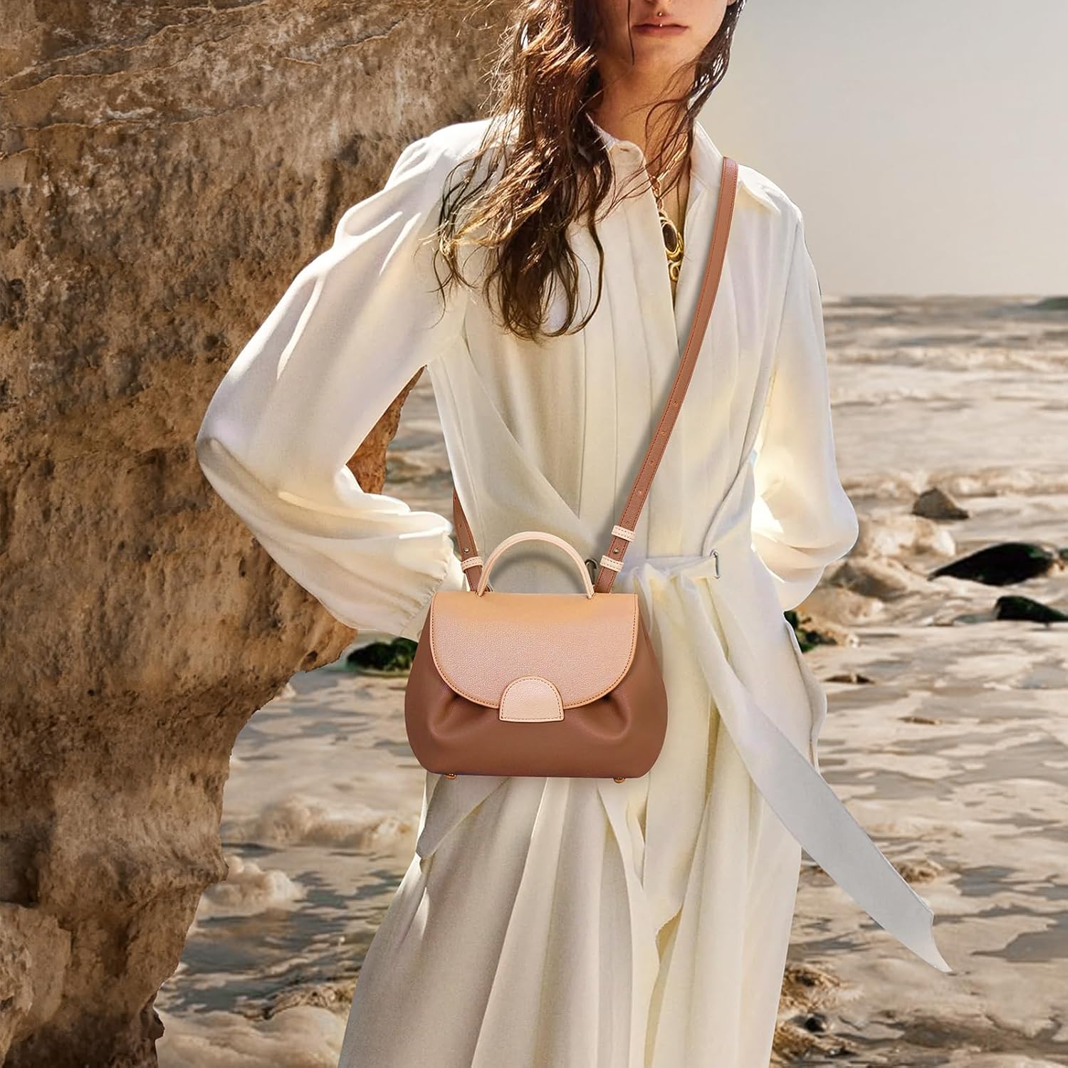 Small Top Handle Bag Crossbody Bags Purses for Women Designer Luxury Mini Faux Leather Shoulder Bag Handbag Satchels - Image 2