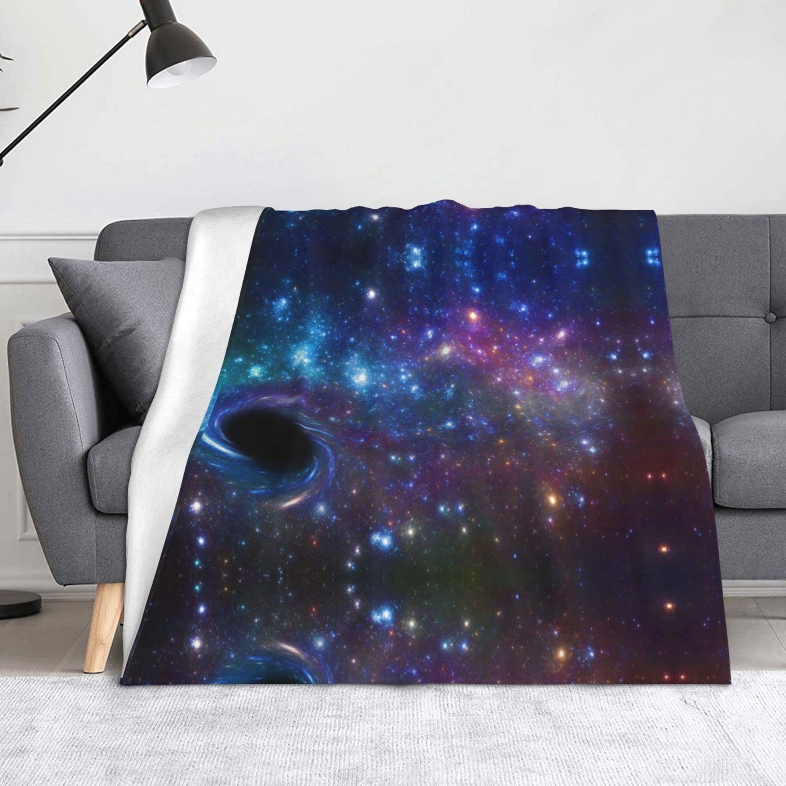 Couverture en flanelle galaxie en microfibre douce pour canapé et lit