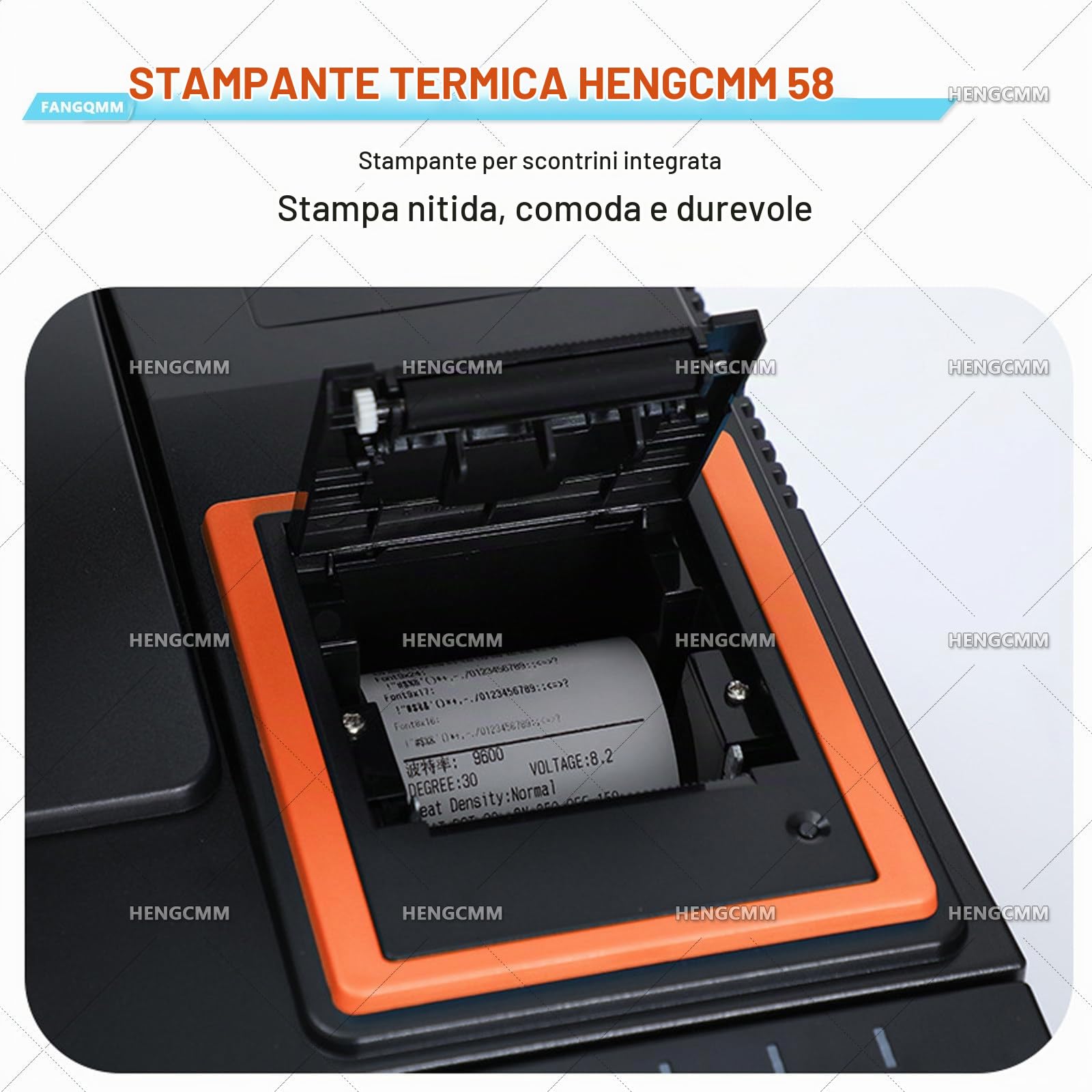Registratore di Cassa Telematico, Sistem POS con Schermo Tattile 15.6", 8GB + 128GB, Scanner di Codici a Barre, 58mm Printer, Cassa Professionale per Ristoranti e Negozi White