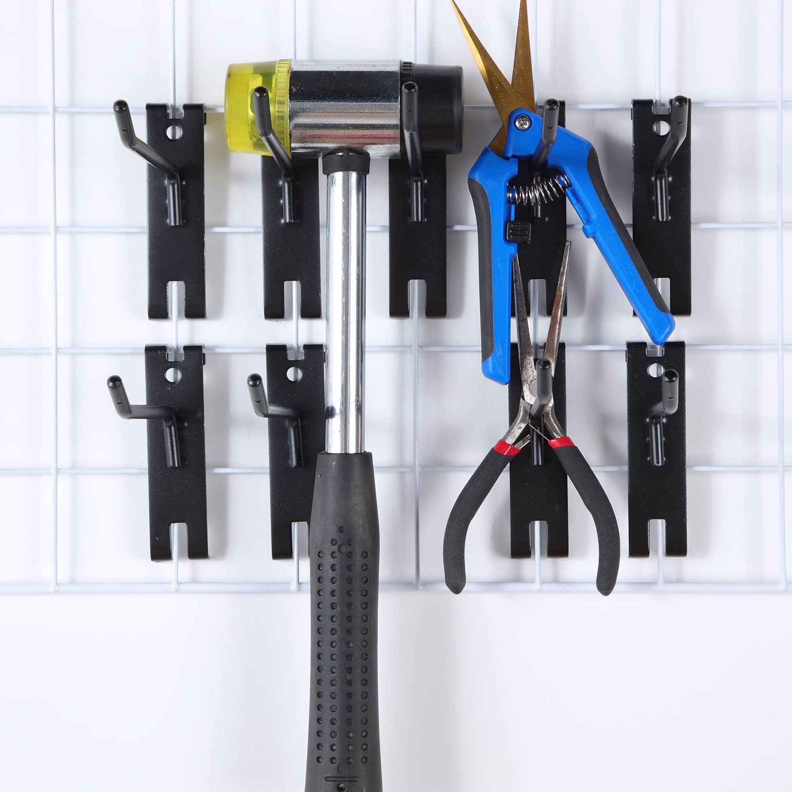 Chumia 50 Pcs Gridwall Hooks 6'' Gridwall Peg Hooks Black Wall Grid