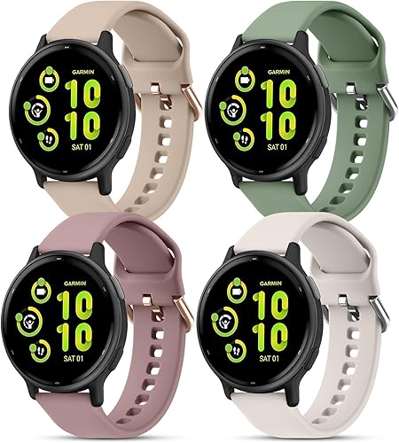 Vancle Correas de silicona compatibles con Garmin Vivoactive 5 Venu 2 Plus Venu Sq Venu Vivoactive 3 Watch Band para mujer, correa de repuesto Vancle Correas de silicona compatibles con Garmin Vivoactive 5 Venu 2 Plus Venu Sq Venu Vivoactive 3 Watch Band para mujer, correa de repuesto