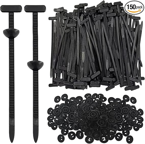 150Pcs Nylon Universal Cable Tie Buckle for Car, Automotive Zipper Clips, Plastic Rivet Grip Zip Ties, Zippered Trim Clip Auto Parts, Zip ties for Car Repairs, Workshop & Goods Shelves