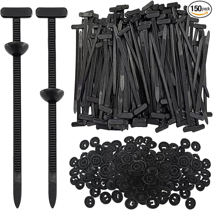 150Pcs Nylon Universal Cable Tie Buckle for Car, Automotive Zipper Clips, Plastic Rivet Grip Zip Ties, Zippered Trim Clip Auto Parts, Zip ties for Car Repairs, Workshop & Goods Shelves