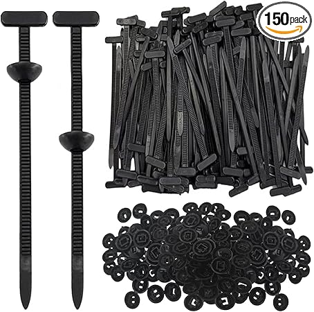 150Pcs Nylon Universal Cable Tie Buckle for Car, Automotive Zipper Clips, Plastic Rivet Grip Zip Ties, Zippered Trim Clip Auto Parts, Zip ties for Car Repairs, Workshop & Goods Shelves