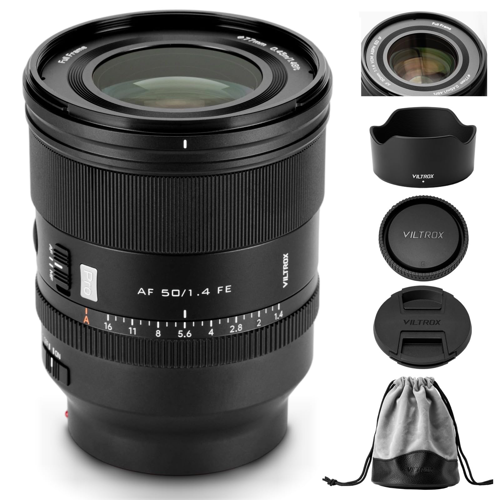 VILTROX 50mm F1.4 Pro FE Lente Full Frame para Sony E, Lente Prime