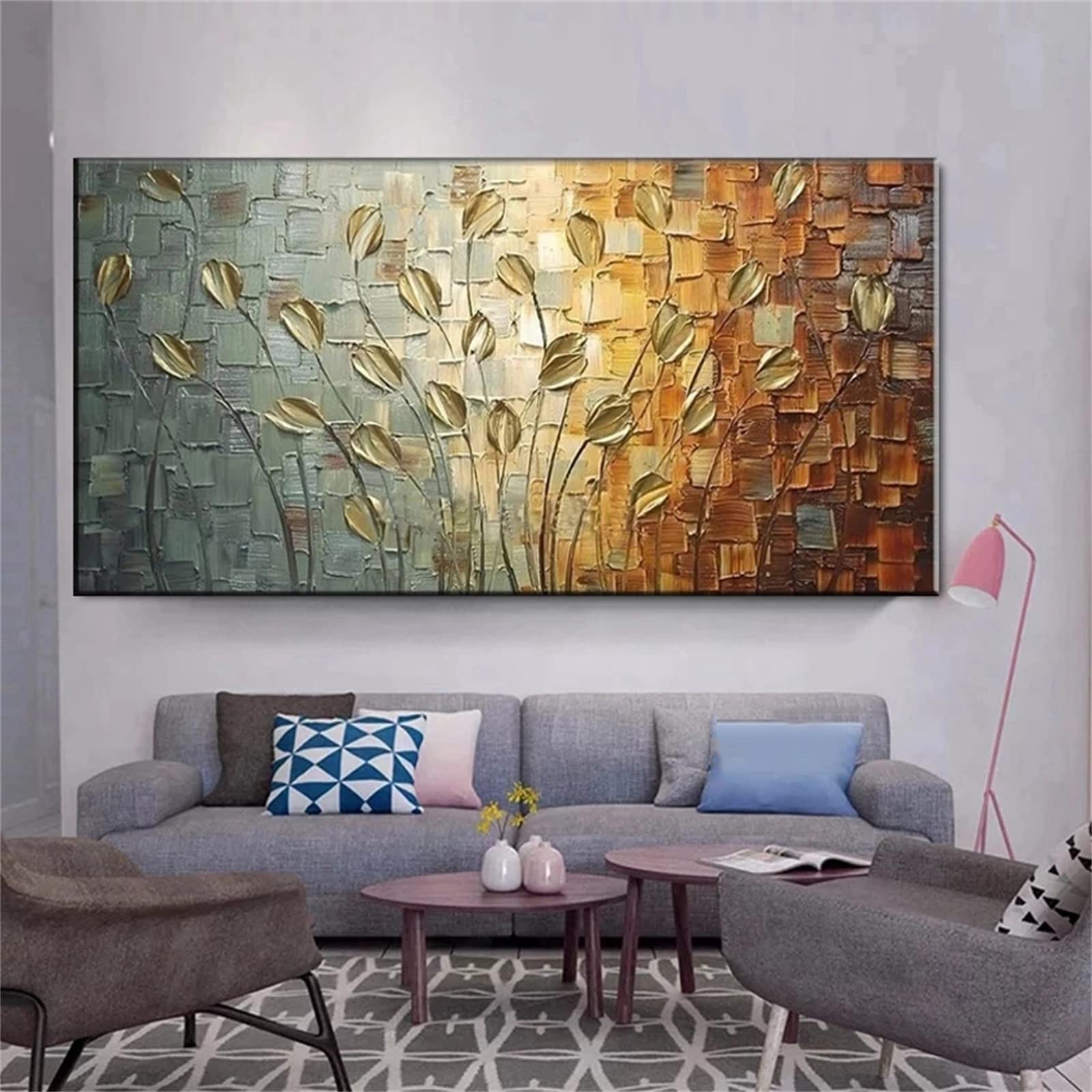 DIY zestawy do malowania diamentami 5D, pełne wiertło diamentowy obraz dla dorosłych i dzieci, kryształ górski haftowanie obrazy do dekoracji ścian domu - 80 x 160 cm (31 x 63 cali (abstrakcyjny kwiat)