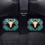 Showudesigns Western Deer Crâne Head Car tapis de plancher Aztec Auto Tapis de pied intérieur pour les femmes Hommes Tapis Non-dérapant tapis de sol en caoutchouc Universal Fit 4-Piece Tous les temps Turquoise, 24328ZGP04002