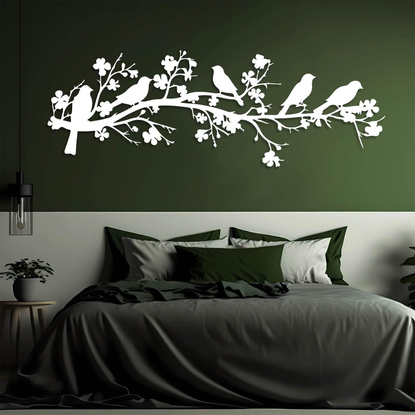 Generico Decorazione murale in Metallo Uccelli su Ramo Decorazione murale in Metallo Uccelli in Metallo Decorazione murale Uccello su Ramo Fiorito Decorazione murale Natura Decorazione mur