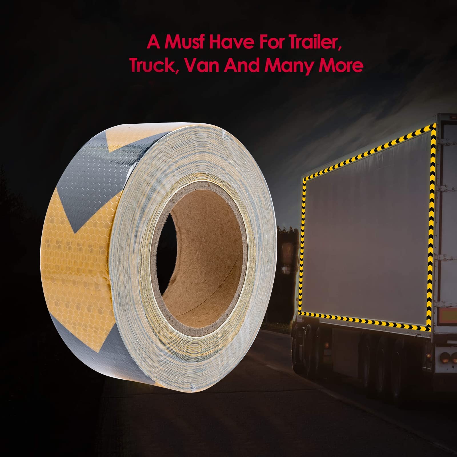 Ruban Avertissement Reflechissant Adhesif,2Pcs Rouleaux Ruban Réfléchissant, Rubans Réfléchissant Sécurité Extérieu,Rubans Imperméable,Utilisé Pour Vélos ,Camions,Navires,Motos,Nocturnes(5m