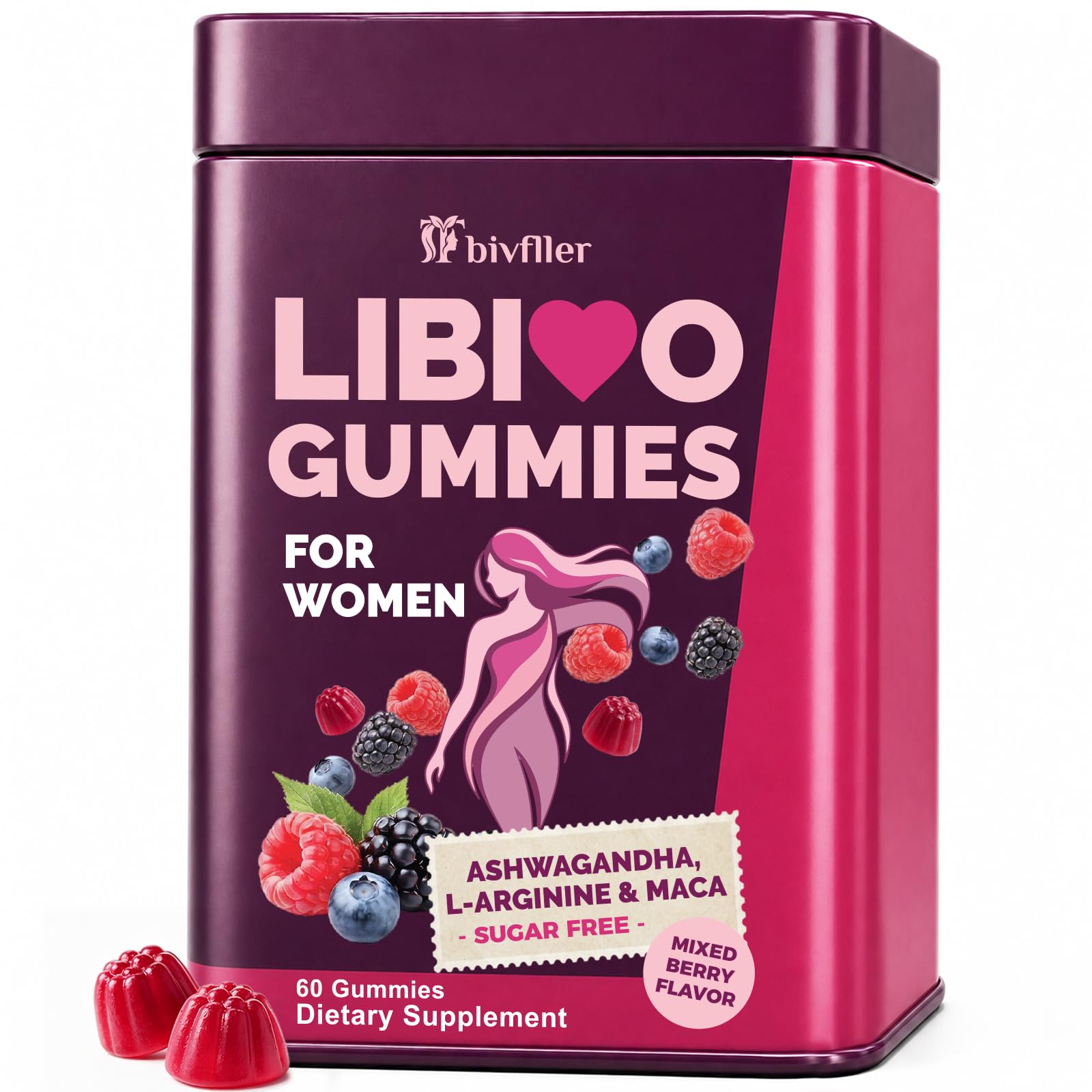 Libido Support for Women, 1500mg Maca Root & 1000mg Ashwagandha Gummies