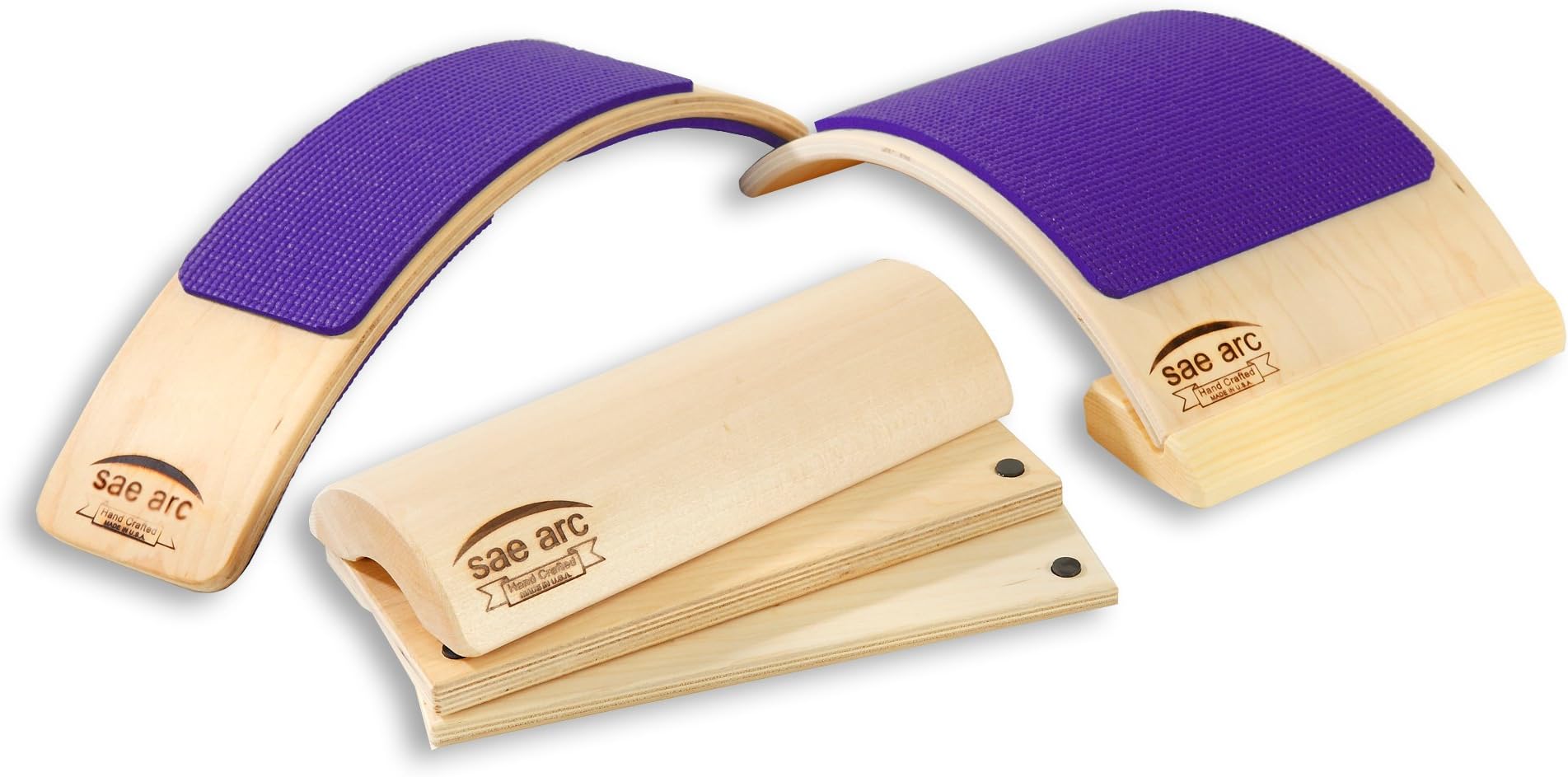 Spine Stretching (Purple) Therapeutic Device Combo with Four in One Adjustable Wooden Pillow, Two in One Back & Lumbar Stretcher, Back Flex & Posture Device