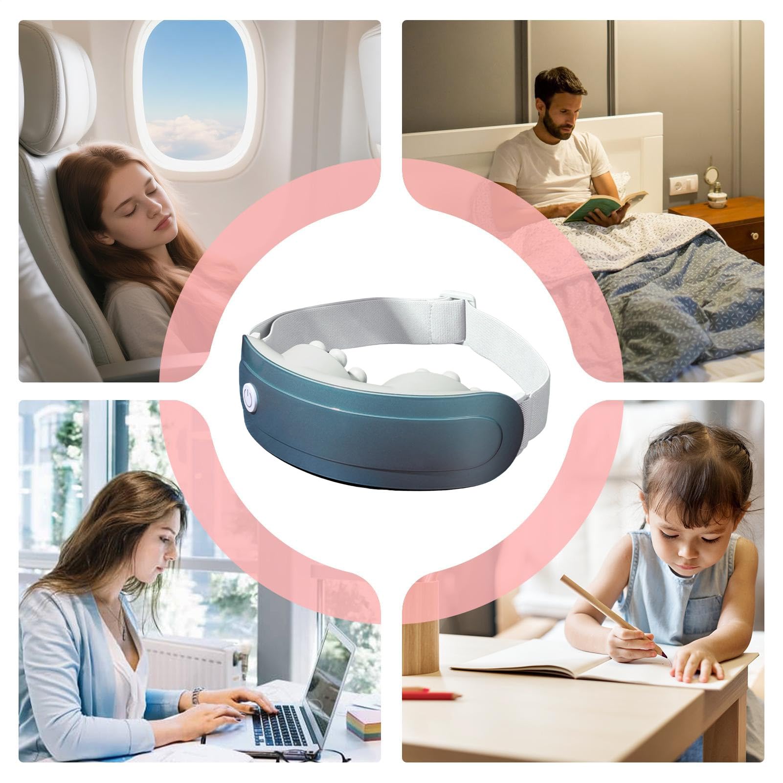 Masajeador de Ojos Ergonómico | Masajeador Ocular de Larga Duración para Adultos Ocupados, Estudiantes, Regalos de Cumpleaños y Navidad, en Dormitorio,
