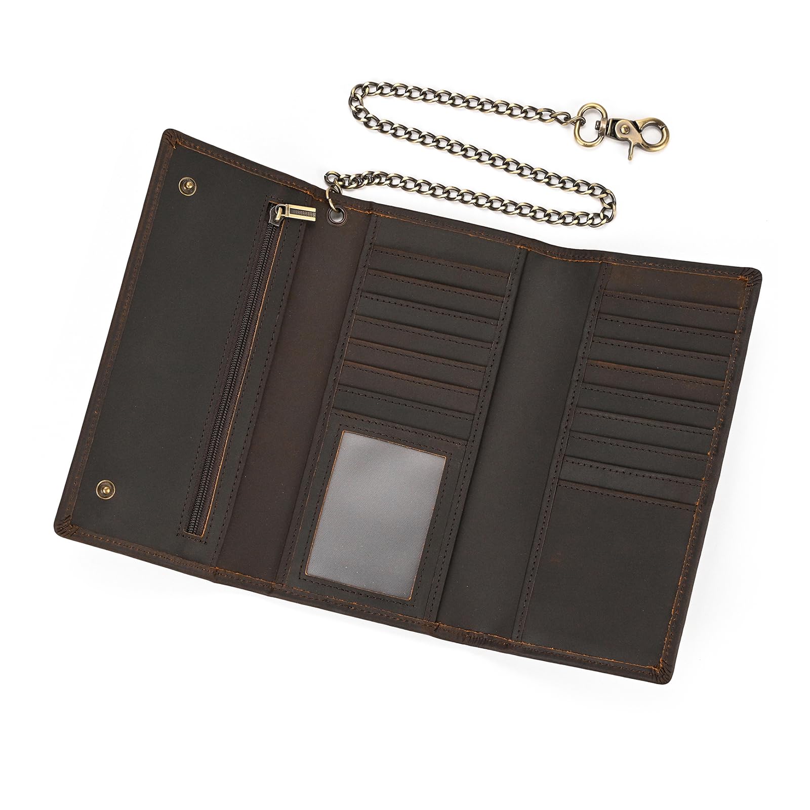 LUUFAN Genuine Leather Long Wallet for Men, Large Capacity Purse Clutch Bag Handbag Checkbook Cash Credit Cards Phone Holder | Large Capacity, Purse,