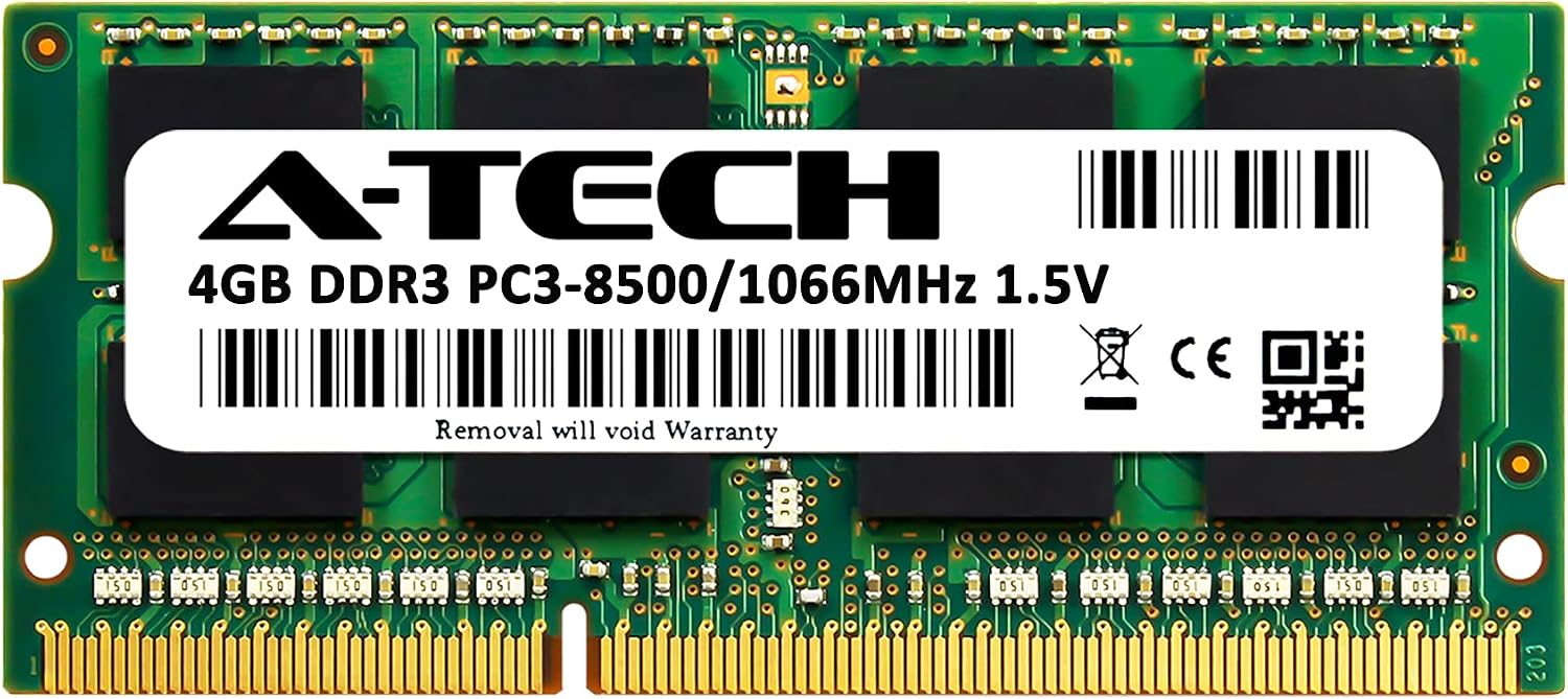 A-Tech 4GB RAM for Dell Latitude E5420m, E5510, E6410 Atg, E6510, XT2 | DDR3 1066MHz PC3-8500 SODIMM 1.5V Non-ECC Memory Upgrade