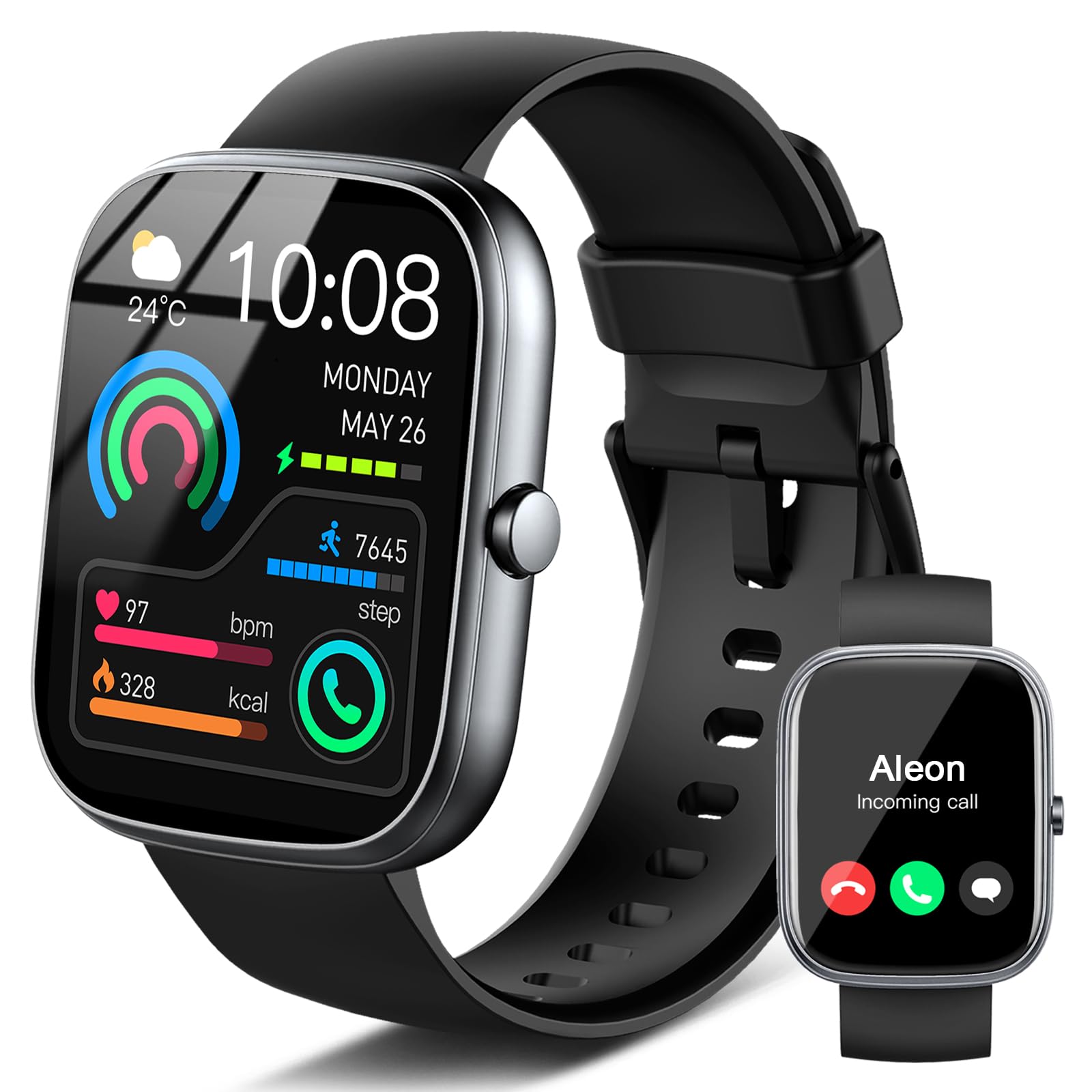 Smartwatch Uomo Donna, 1,91" HD Orologio Smartwatch Uomo con Effettua/Risposta Chiamate,Smart Watch Tracker 110+ Modalità Sportive con Contapassi/Sonno/Cardiofrequenzimetro per Android iOS | Smartwatch Pedometro Frequenza Cardiaca SpO2 Monitor Sonno, 113+