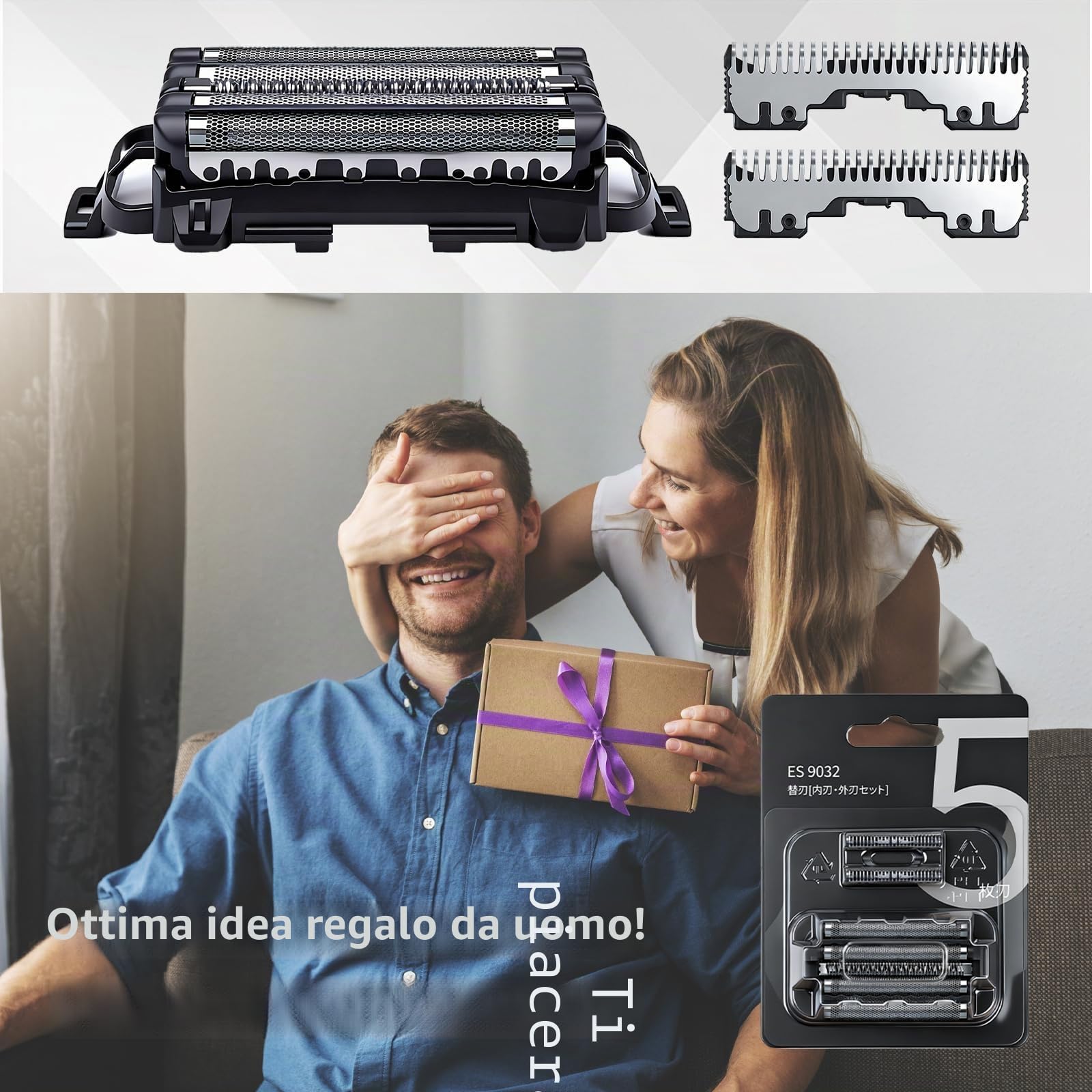 Lame di ricambio WES9032Y1361 compatibili con i rasoi elettrici Panasonic ARC5 ES-LV97, ES-LV95, ES-LV81, ES-LV69, ES-LV67, ES-LV65, ES-LV61 (confezione da 1)