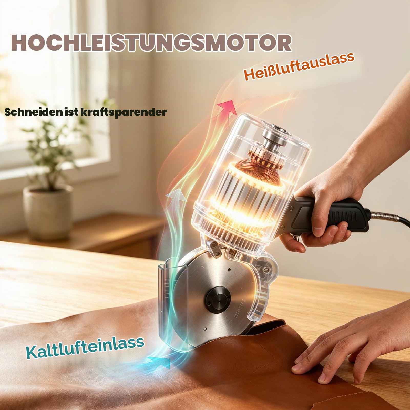 CGOLDENWALL Elektrischer Rollenschneider YJ-125, 125mm Klinge, 350W