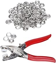 10L0L 3/8 Inch Open-Ring Cap Gripper Grip Prong Stainless Steel Snaps No-Sew Button Fasteners Studs, Fastener Pliers (Snaps Pliers and 100-piece Snaps) - coolthings.us