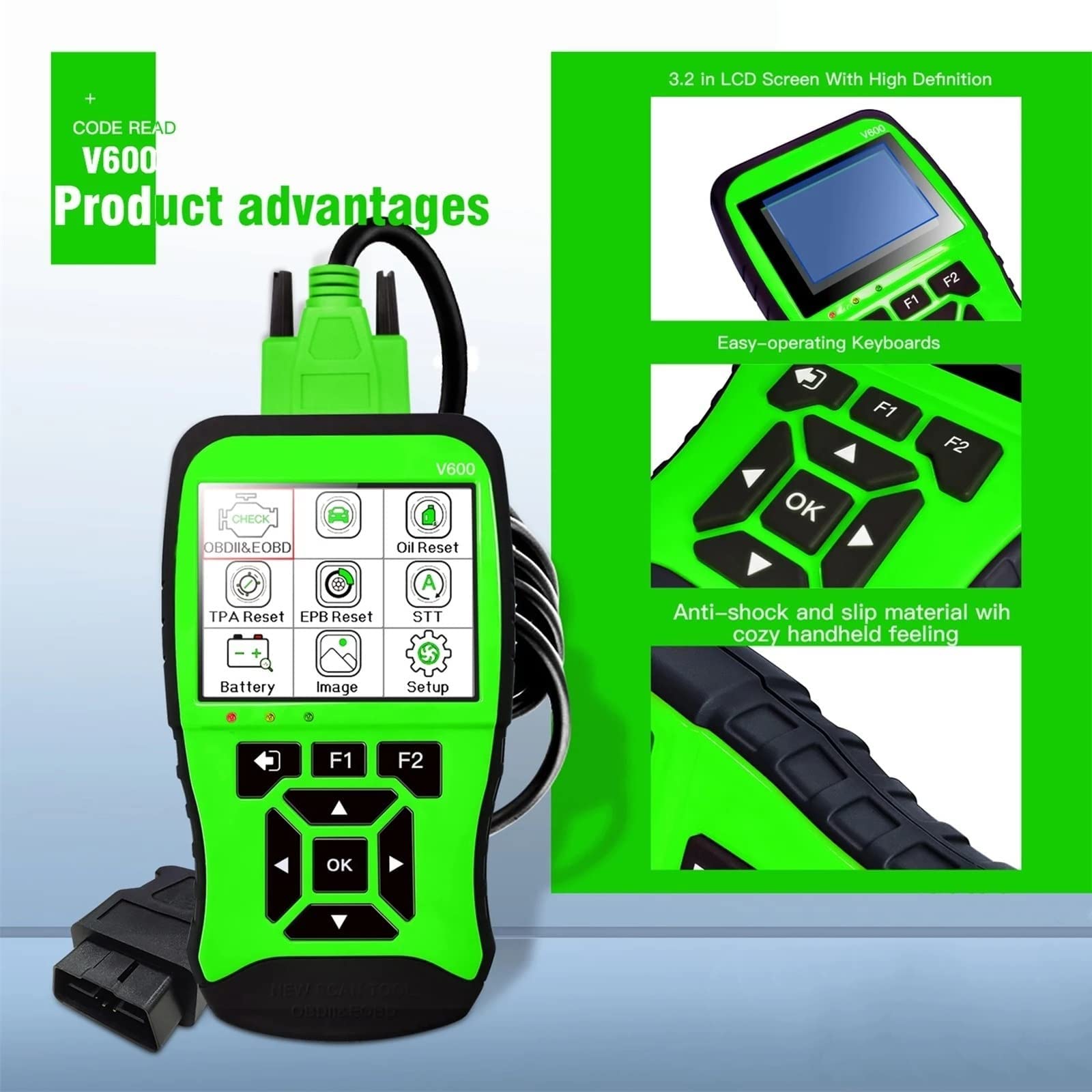 Scanner De Diagnostic Automobile Scanner OBDII EOBD Lecteur De Codes Outil De Diagnostic Automobile Outil De Lecture Effaçant Réinitialisant Les Codes Scanner OBD2