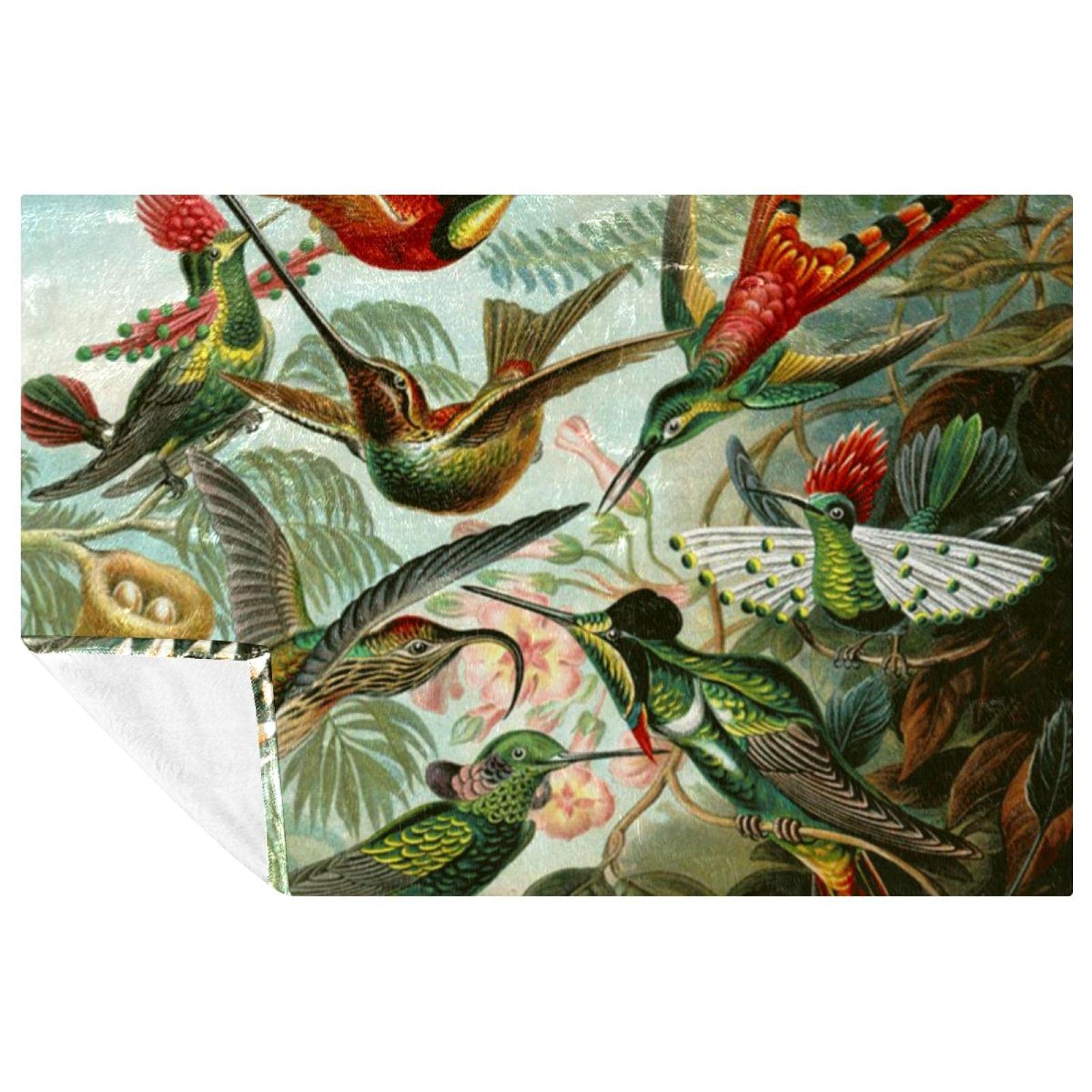 Couverture plaid oiseaux pour pique-nique, camping et plage en mi-saison