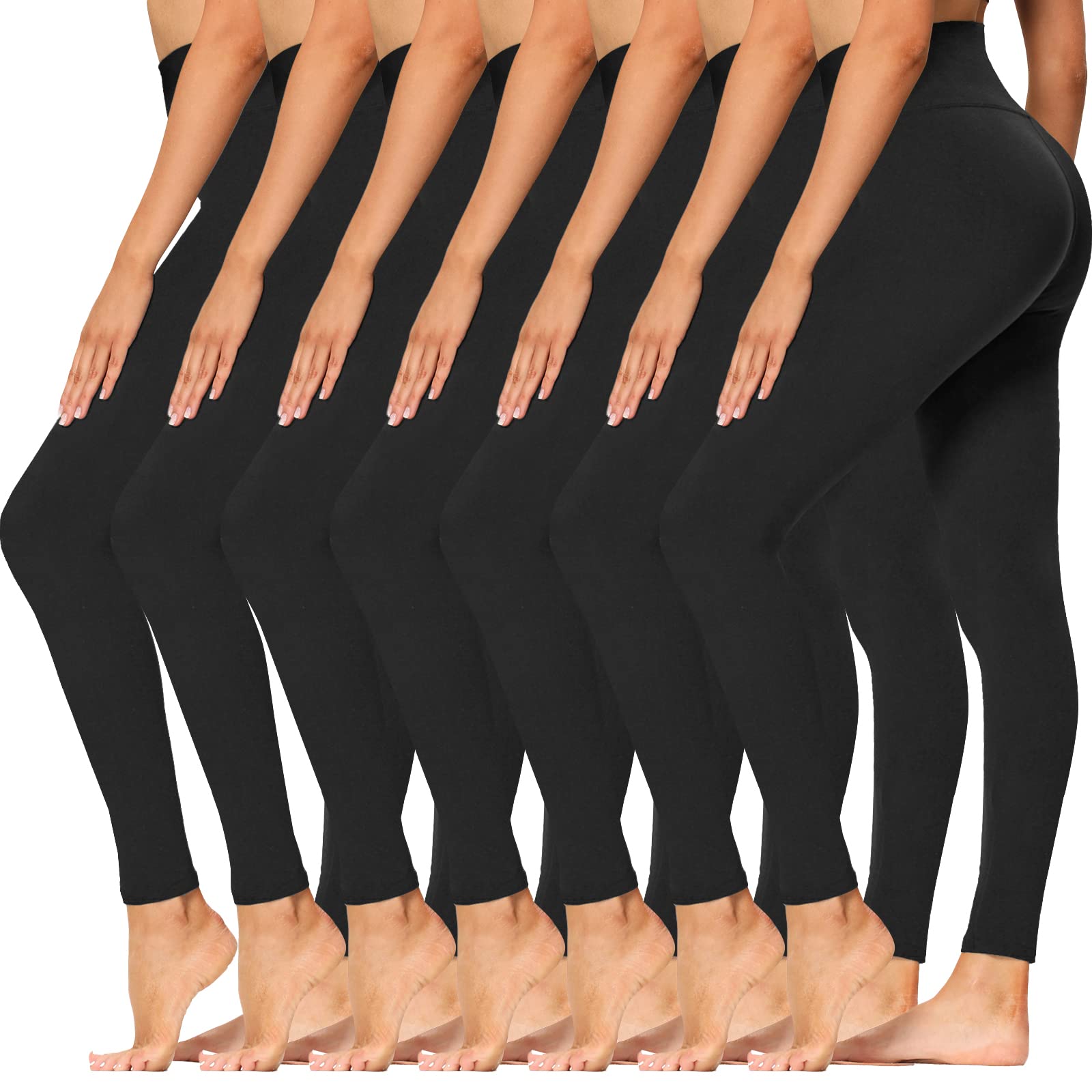 Size S / M SYRINX 7 Pack High Waisted Leggings for Women - Buttery Soft Tummy Control Yoga Pants for Workout Running