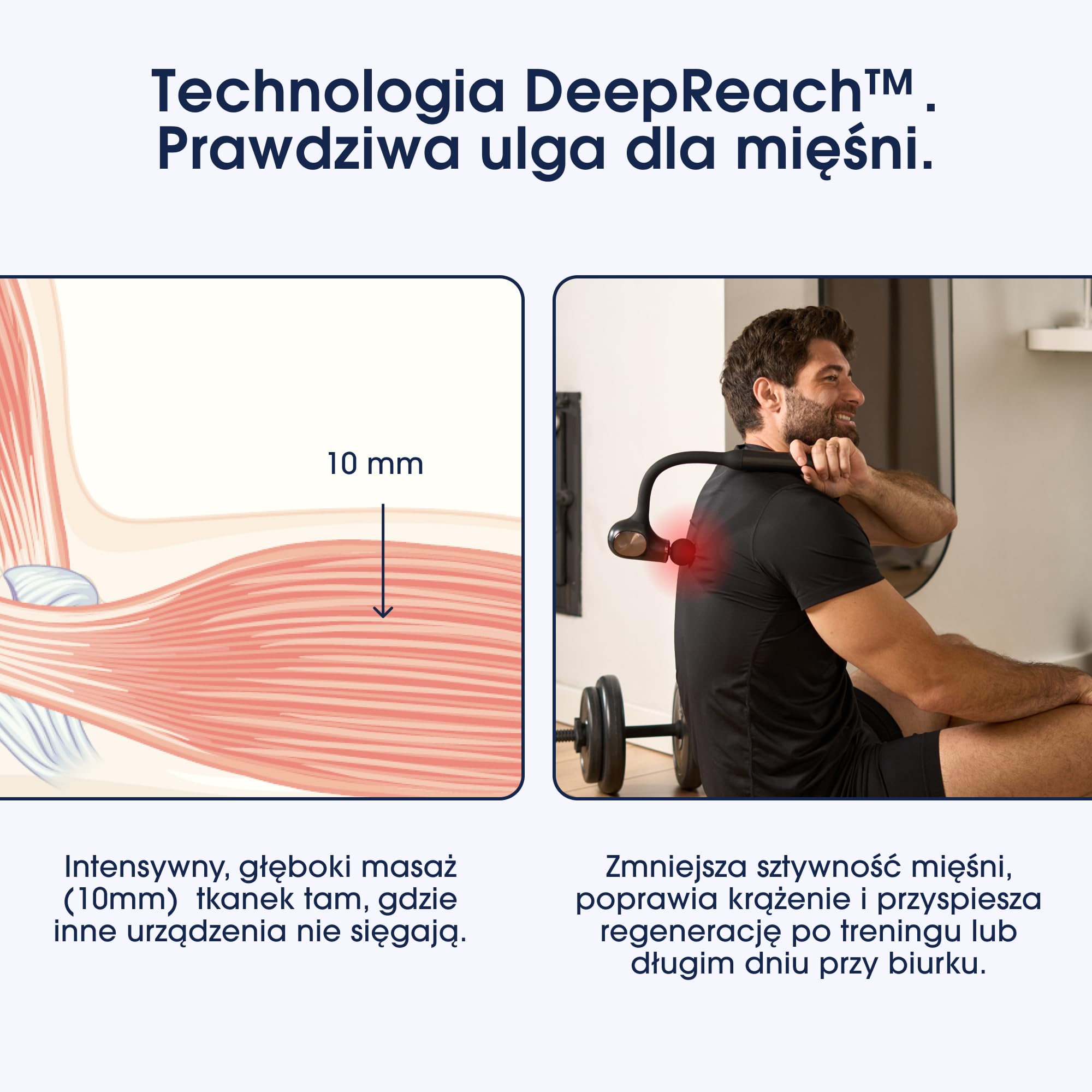 ZENT ErgoSense Inteligentny masażer pleców bezprzewodowy - Masaż wibracyjny dla karku, ramion, łydek, 5 poziomów intensywności, 4 Końcówki w zestawie, Cichy silnik bezszczotkowy, Wytrzymała bateria