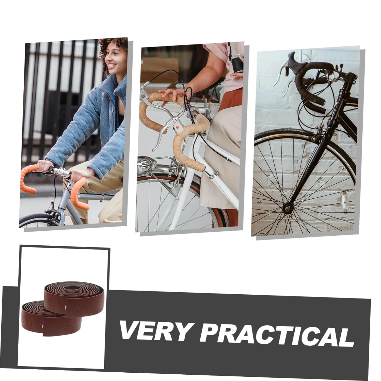 ibasenice 5sets Pu Handlebar Tape Kit Comfortable Grip Shock Absorbing Breathable Design for Road Cycling for Rainy Days and Enhanced Safety