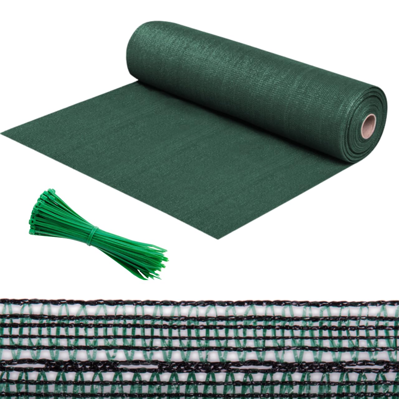 Panneau de clôture brise-vue GARDENIX 1,2x50 m vert avec serre-câbles pour jardin