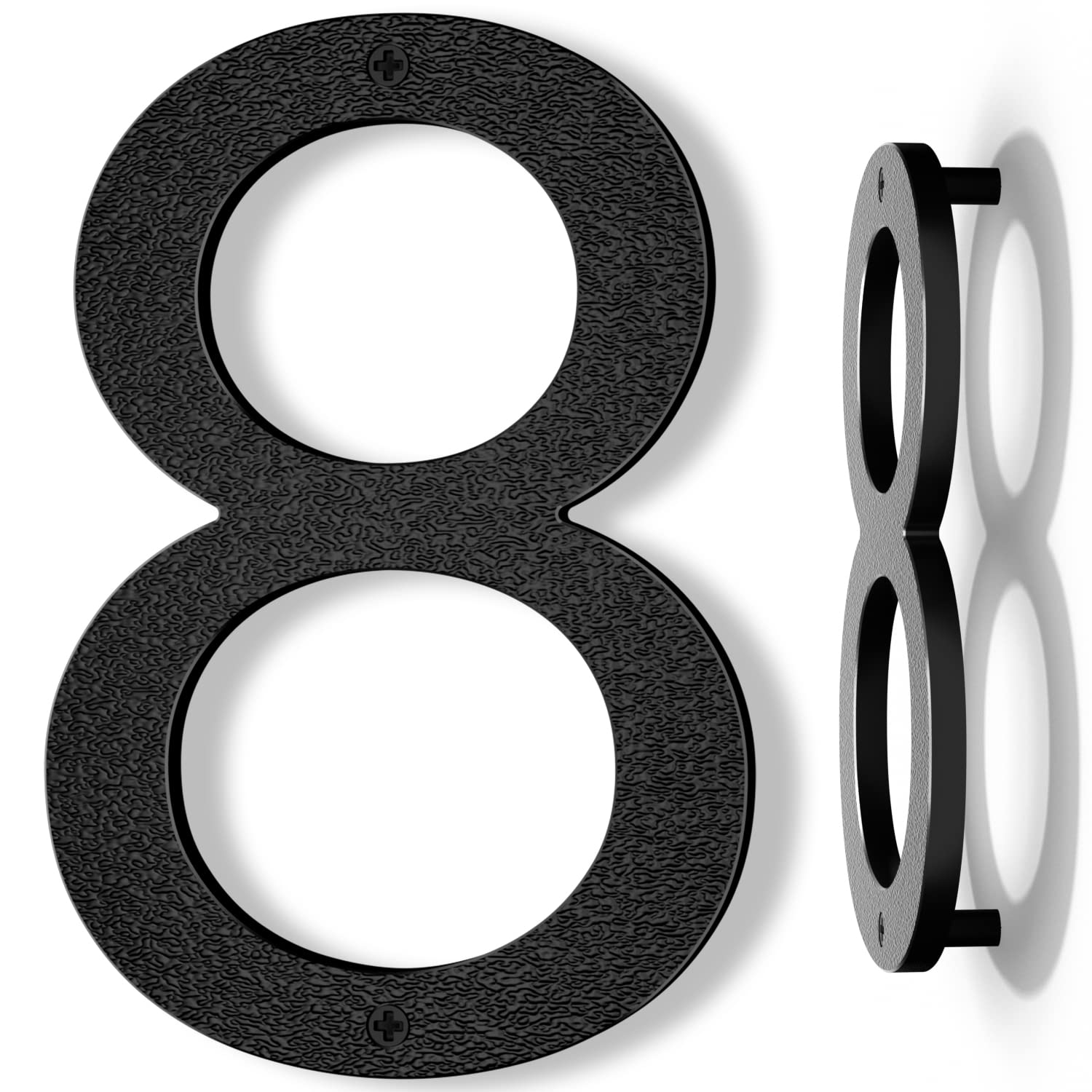 10 Inch Black House Numbers for Outside, Large Floating Home Address Numbers, Modern Outdoor House Number for Wall Street Garage Gate (8)