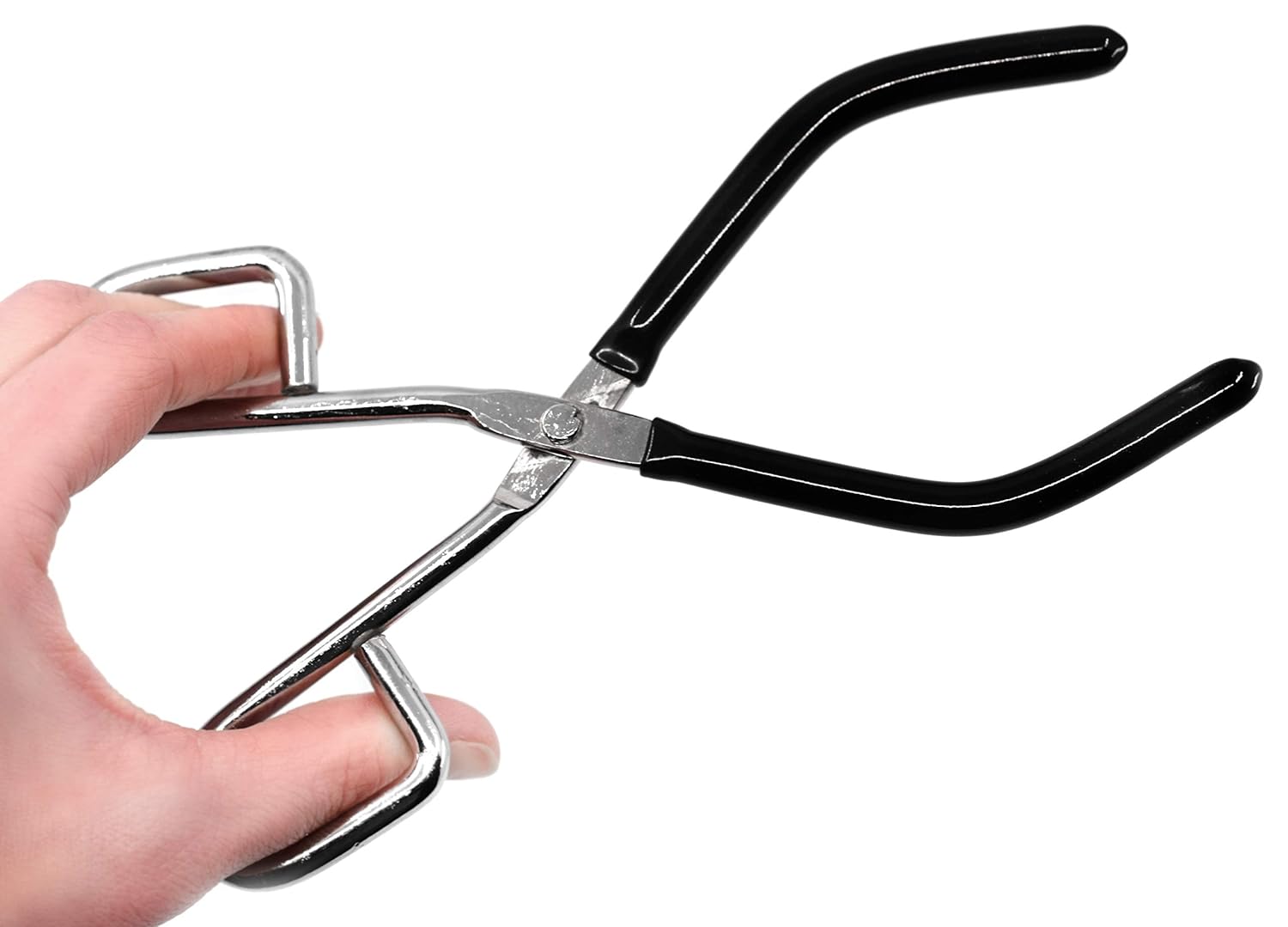 Small Beaker Tongs, 7.25" - with Rubber Tips - Metal Body - Eisco Labs: Industrial & Scientific