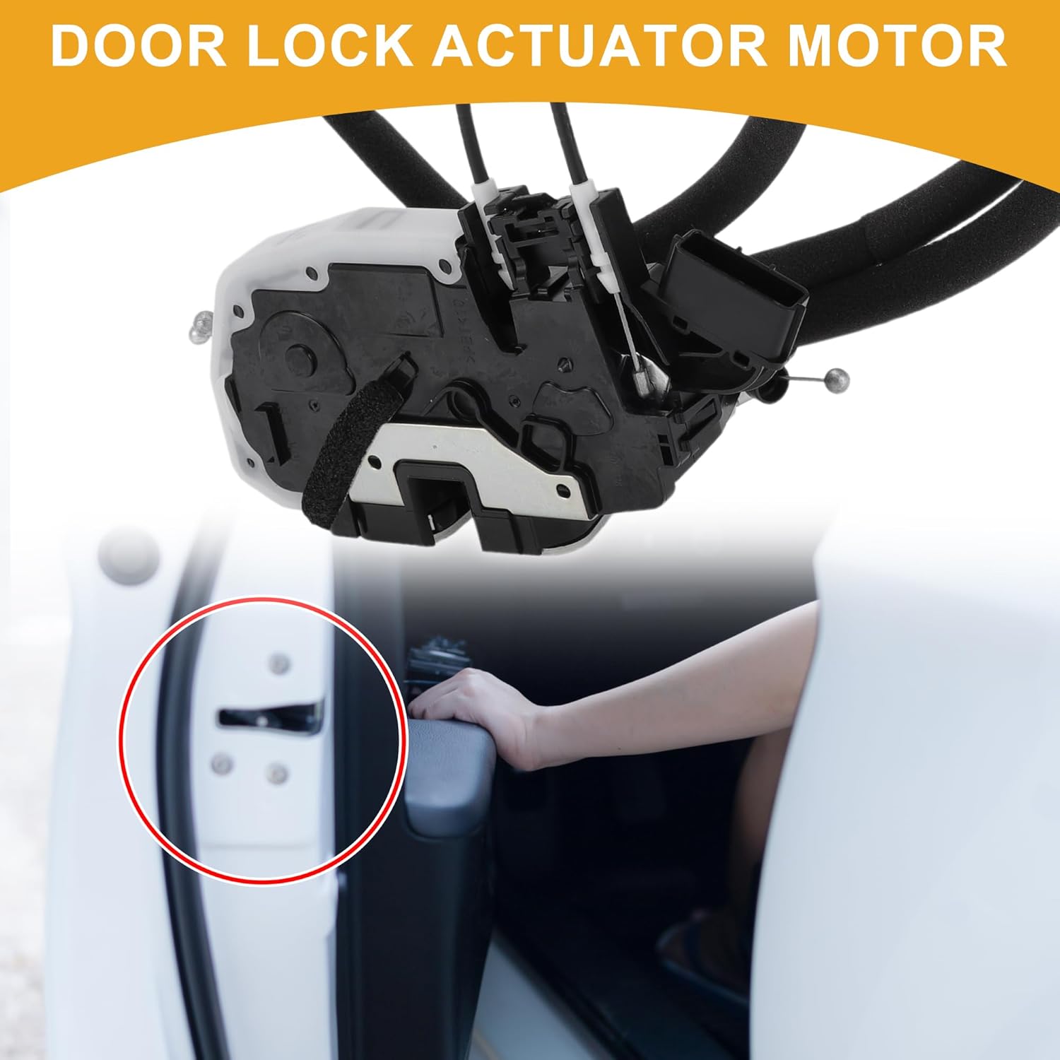 Power Door Lock Actuator Motor Front Left Driver Side Door Latch Actuator Assembly for Nissan 370Z 2009-2020 with Cable