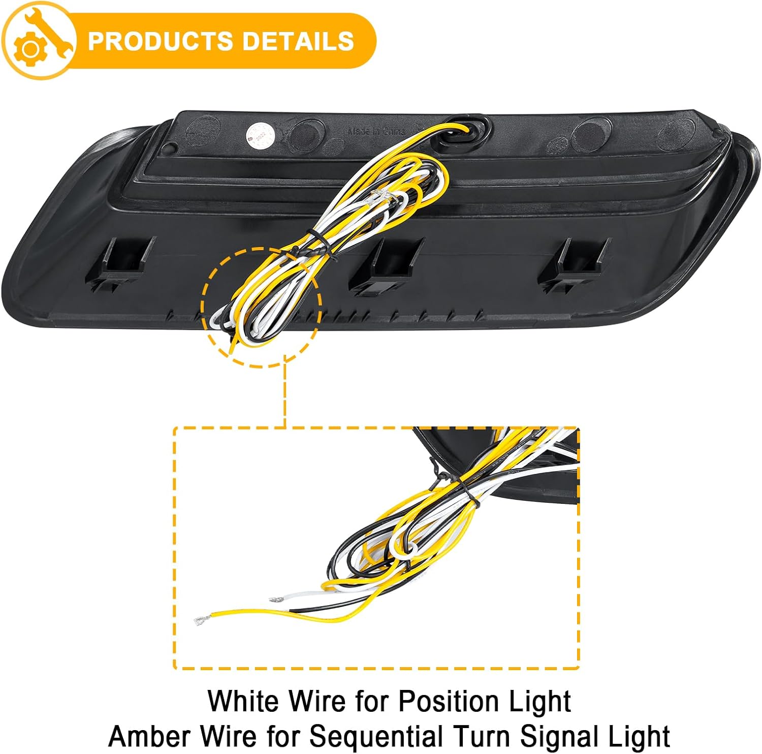 R&F Auto Smoked Sequential LED Hood Vent Lights Compatible with Ram 1500 (2010-2018) / Ram 1500 Classic (2019-2022) Hood Scoop Lamp Dynamic Indicator Turn Signal Light Bezel Driving Lamp