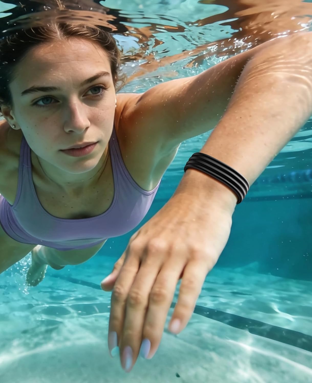 TiMOVO Silicone Active Band Compatible with Fitbit Air | Soft Breathable Replacement Straps for Women Men, Obsidian, Large