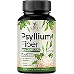 Psyllium Husk Powder Capsules 2000mg - Natural Daily Soluble & Insoluble Fiber Pills, Psyllium Husk Fiber Supplement Supports Digestion Colon Health & Regularity, Plant Based Supplement - 180 Capsules